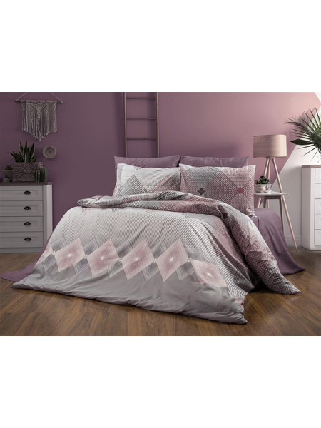 Dimcol Σετ Σεντόνια King Size 240x270 Καλλιρόη 606 Grey Burgundy