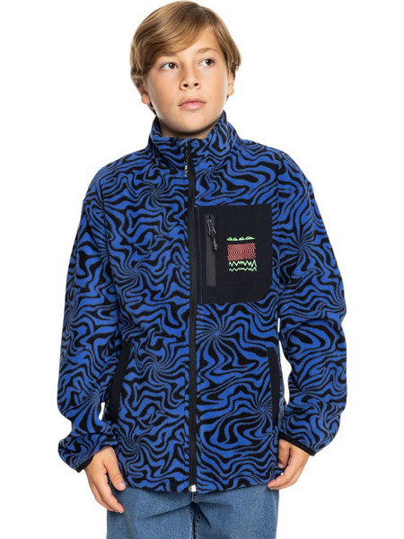 Quiksilver Παιδική Ζακέτα Fleece με Φερμουάρ Royal Blue Μαύρη EQBFT03907-BQV6