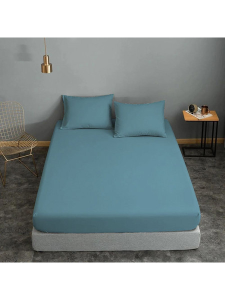 Komvos Σεντόνι Διπλό με Λάστιχο 150x200+22 Cotton Line Dolphin Blue