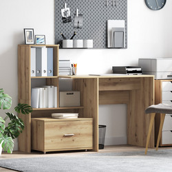 vidaXL Γραφείο Reception Ξύλινο με Βιβλιοθήκη 131.5x50x106.5cm 3337272