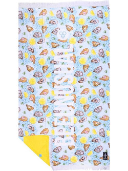 Bee Unusual Oyster Bar Beach Πετσέτα Θαλάσσης Γαλάζια 100x180cm BT-251619