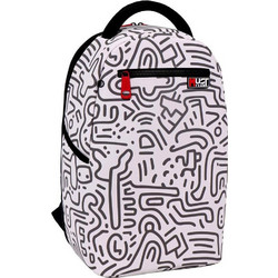 Must Art Gray Doodle Σχολική Τσάντα Πλάτης Γυμνασίου - Λυκείου Λευκή 586991