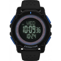Timex Ψηφιακό Ανδρικό Ρολόι Χρονογράφος Solar με Μαύρο Καουτσούκ Λουράκι TW4B33900