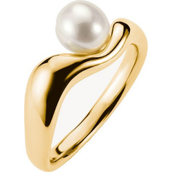 Thomas Sabo Γυναικείο Δαχτυλίδι Ροζέτα Επιχρυσωμένο με Πέρλα TR2485-430-14