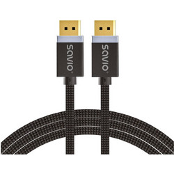 SAVIO Καλώδιο DisplayPort 1.4 to DisplayPort Male Braided 3m Black CL-176