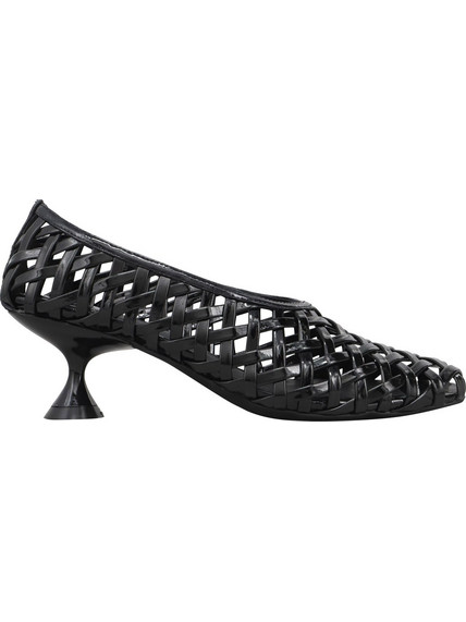 Jeffrey Campbell Γόβες Δερμάτινες με Λεπτό Χαμηλό Τακούνι Μαύρες JC-1387-1-2