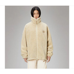 Rains Kofu Γυναικεία Ζακέτα Fleece Μακριά με Φερμουάρ Μπεζ 19950