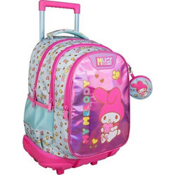 Must My Melody Σχολική Τσάντα Τρόλεϊ Δημοτικού Γαλάζια Ροζ 490185
