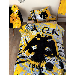 Palamaiki Παιδική Κουβέρτα Fleece AEK 160x220 Κίτρινη Μαύρη