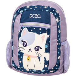 Polo Minimo Space Cat Σχολική Τσάντα Πλάτης Νηπιαγωγείου Λιλά Μπλε 907067-8348