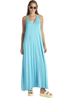 BLU4U Maxi Καλοκαιρινό Καθημερινό Φόρεμα Τιρκουάζ 25384348-17