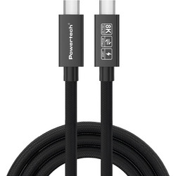 Powertech PTR-0165 Braided USB-C to USB-C 240W 1m Black 5210131133002