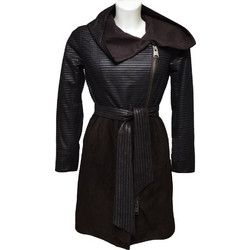Leather 100 Γυναικείο Ημίπαλτο Δερμάτινο με Κουκούλα Σοκολατί 06-W-B-5721