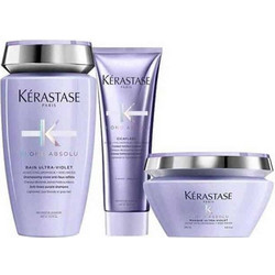 Kerastase Blond Absolu Σετ Περιποίησης Μαλλιών Cicaflash Μάσκα 250ml + Σαμπουάν 250ml + Ultra Violet Μάσκα 200ml