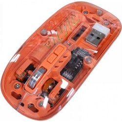 AOAS W08 Ασύρματο Bluetooth Ποντίκι Transparent Orange