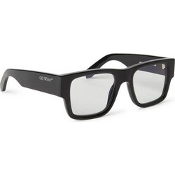 Off White OERJ040 1000 Ανδρικά Γυαλιά Ηλίου Τετράγωνα Κοκάλινα Μαύρα με Διαφανές Φακό