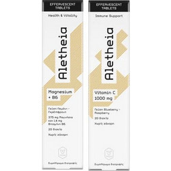 Vican Aletheia Magnesium & B6 20s + Vitamin C 1000mg 20 Αναβράζοντα Δισκία