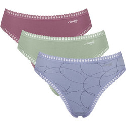 Sloggi Go Crush Βαμβακερά Ψηλόμεσα Γυναικεία Slip 3Pack 10219672-V008
