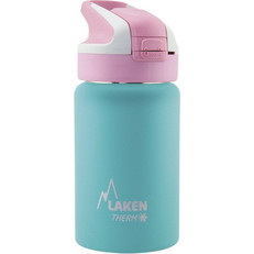 Laken Παιδικό Παγούρι Θερμός Ανοξείδωτο BPA Free με Καλαμάκι Τιρκουάζ Ροζ 350ml