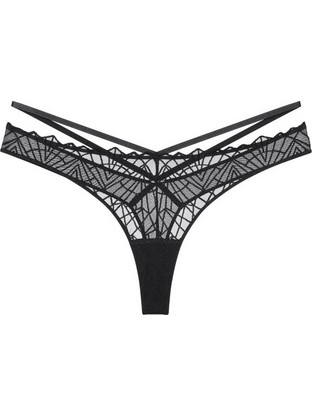 Triumph That Night In Vegas Γυναικείο Sexy String με Δαντέλα Μαύρο 10224867-0004