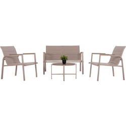 HomeMarkt Juliette Σετ Σαλόνι Κήπου Αλουμίνιο 4τμχ Εκρού HM6280.04