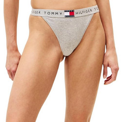 Tommy Hilfiger Βαμβακερό Γυναικείο String Γκρι UW0UW06095-P61
