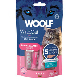 Woolf Wildcat Soft Snack Cream with Duck & Salmon 5x14gr