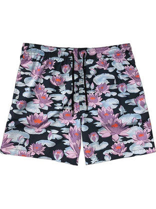 Aspesi Water Lily Ανδρικό Μαγιό Σορτς Floral Μαύρο 32109