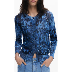 Desigual Kassidy Γυναικεία Ζακέτα Πλεκτή Μακριά με Κουμπιά Μπλε 25WWJF12-5016
