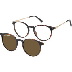 Sunoptic TRC-195A Ανδρικός Σκελετός Γυαλιών Οράσεως με Clip-On Κοκάλινος Χρυσός Ταρταρούγα