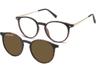 Sunoptic TRC-195A Ανδρικός Σκελετός Γυαλιών Οράσεως με Clip-On Κοκάλινος Χρυσός Ταρταρούγα