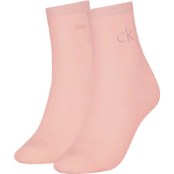 Calvin Klein Βαμβακερές Γυναικείες Κάλτσες Κοντές Σομόν 2Pack 701229680-004