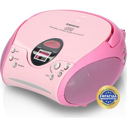 Lenco SCD-24 Φορητό Ράδιο CD Player με MP3 Ροζ