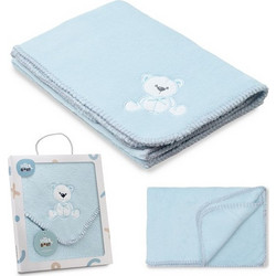 Interbaby Bear 989-01 Κουβέρτα Αγκαλιάς Fleece 80x110 Γαλάζια