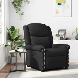 vidaXL Πολυθρόνα Relax με Υποπόδιο Ανακλινόμενη Δερματίνη Μαύρη 4015676