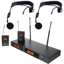 T.Bone free solo Twin PT 590 Headset Σετ 2 Ασύρματα Χειλόφωνα Πέτου XLR