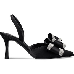 Envie Shoes Γόβες Slingback με Λεπτό Ψηλό Τακούνι Φιόγκο & Στρας Μαύρες E02-22090-34