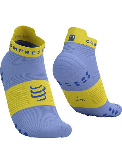 Compressport V4.0 Run Ανδρικές Κάλτσες Κοντές με Σχέδια Μπλε Κίτρινες XU00047B-5138