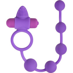 EasyToys Triple Pleasure Πρωκτική Σφήνα Ασύρματη με Δόνηση 29cm Μωβ