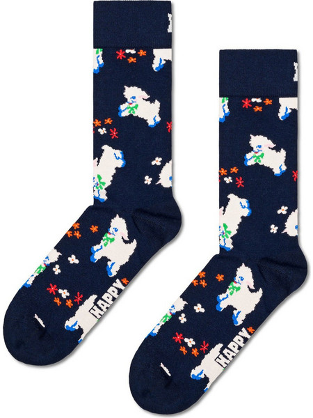 Happy Socks Ανδρικές Κάλτσες Ψηλές με Σχέδια Navy Μπλε P001862