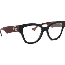 Gucci GG1424O 013 Γυναικείος Σκελετός Γυαλιών Οράσεως Κοκάλινος Μαύρος Μπορντό