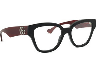 Gucci GG1424O 013 Γυναικείος Σκελετός Γυαλιών Οράσεως Κοκάλινος Μαύρος Μπορντό