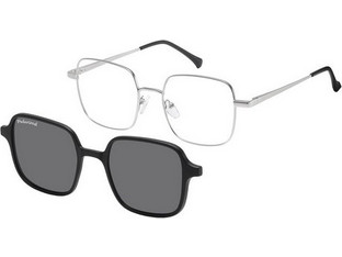 Sunoptic MC-98A Ανδρικός Σκελετός Γυαλιών Οράσεως με Clip-On Μεταλλικός Ασημί