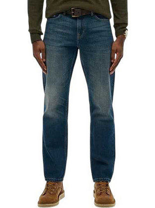 Superdry Ανδρικό Τζιν Παντελόνι Κανονική Εφαρμογή Navy Μπλε M7011422A-I9T