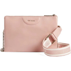 Ted Baker Esille Webbing Γυναικείο Τσαντάκι Χιαστί Δερμάτινο Σομόν με Ιμάντα 270677