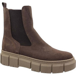 Ragazza Γυναικεία Μποτάκια Chelsea Suede Καφέ με Χοντρό Χαμηλό Τακούνι 0115