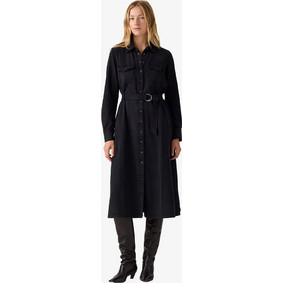 Levi's Midi Καθημερινό Φόρεμα Σεμιζιέ Τζιν Μαύρο 004H3-0001