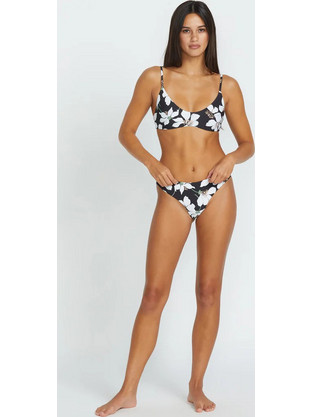 Volcom Midnight Lily Bikini Set Μπουστάκι Floral Μαύρο Λευκό O1012501