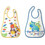 Interbaby 281 Σετ Αδιάβροχες Σαλιάρες Πλαστικές με Αυτοκόλλητο & Τσέπη Μπλε Κίτρινη 2τμχ