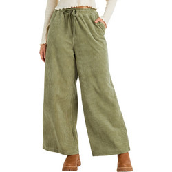 Roxy Ψηλόμεσο Κοτλέ Γυναικείο Παντελόνι Jogger Loose Εφαρμογή με Λάστιχο Χακί ERJNP03691-GLD0